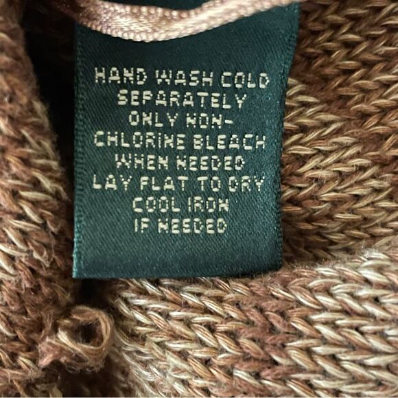 Lauren Ralph Lauren Aztec Geometric Sleeveless Knit Sweater Red Tan Brown S/M - Picture 11 of 11